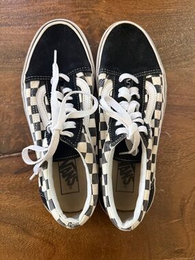 Vans Black & White Checkerboard Lace-Up Sneakers